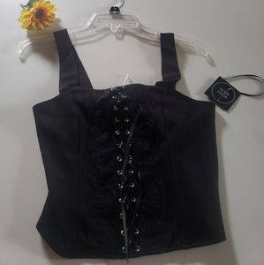 Just In: New Black Stretchy Bodice Top with Lace.